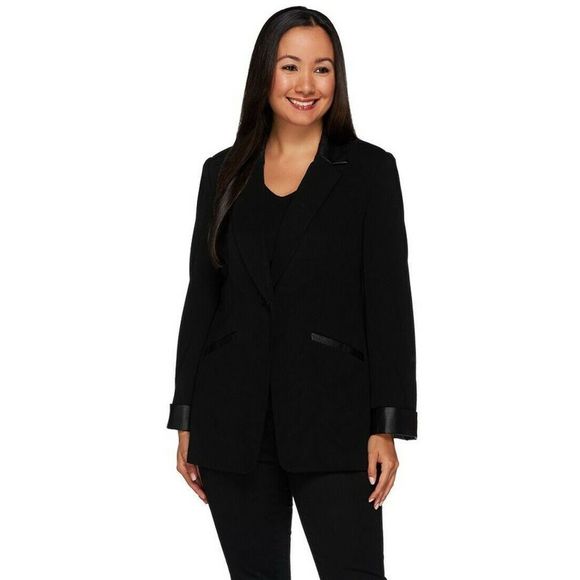 Susan Graver Black Ponte Stretch Blazer 26W NWOT - Picture 1 of 7